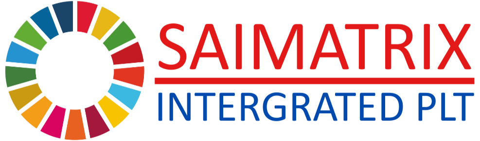 SAIMATRIX INTEGRATED PLT logo featuring SDG-inspired circular design symbolizing sustainability and integrated ESG practices.